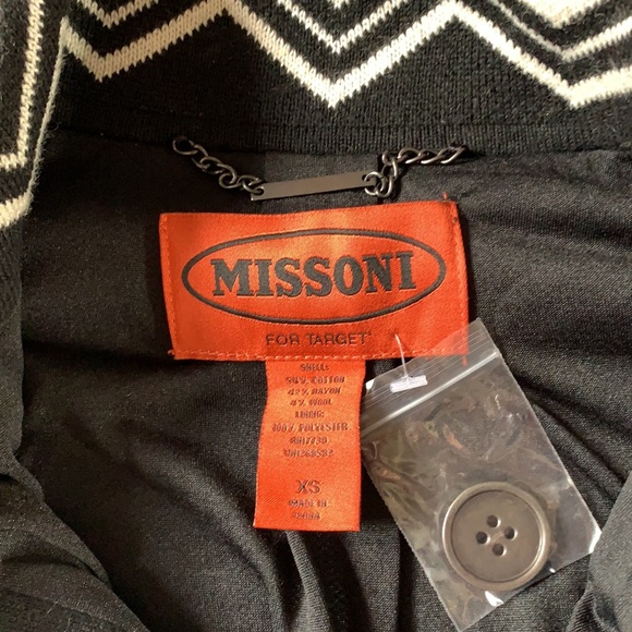 MISSONI New black white fall winter coat XS 2 4 - Picture 9 of 10